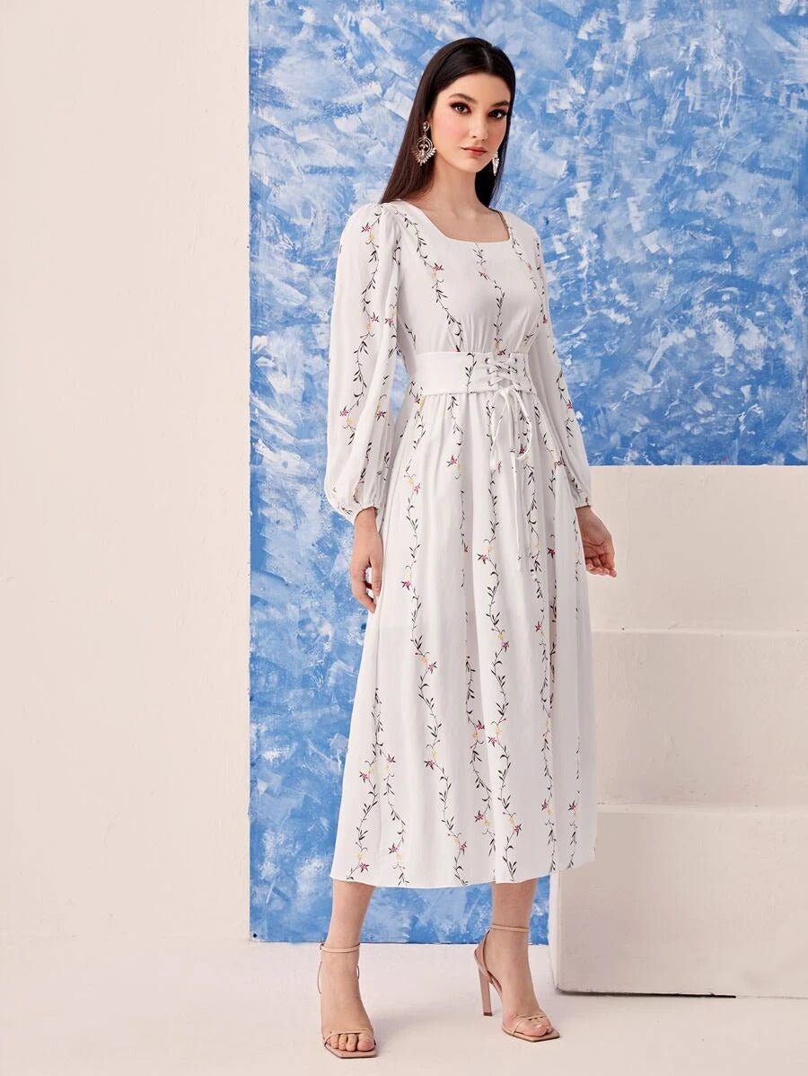 WesternStitch  white printed tranding maxi dress WesternStitch