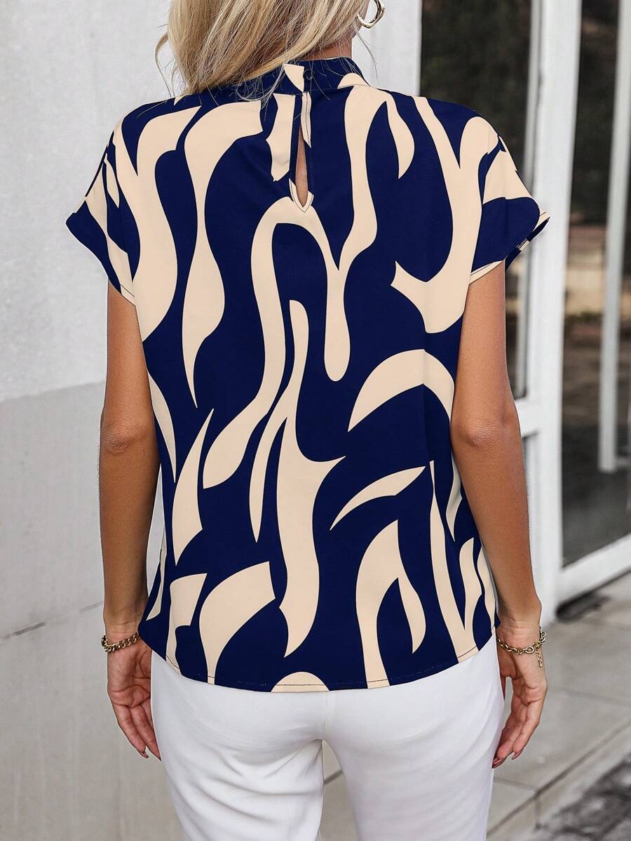 WesternStitch Geometric Half Sleeve Printed Top WesternStitch