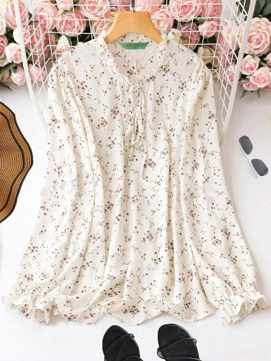 Cream printed designer top WesternStitch