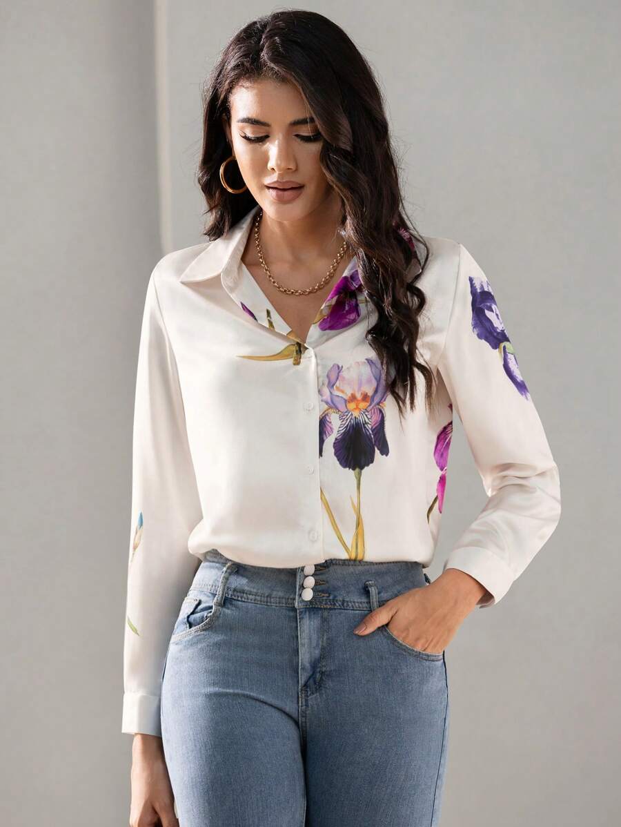 WesternStitch Floral Print Twist Front Shirt WesternStitch