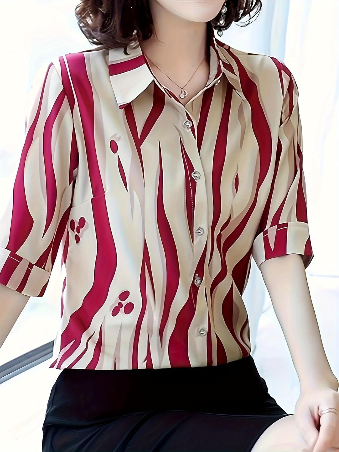 Designer Women's Printed Rayon Shirt Top WesternStitch